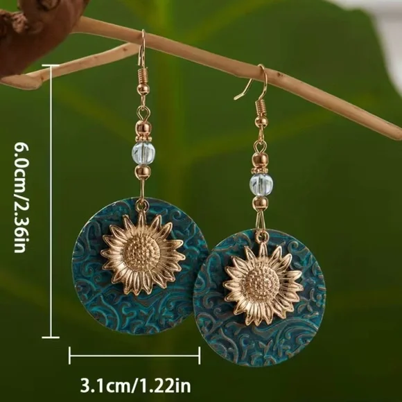 Boho Sunflower Earrings 🌻 - Picture 2 of 2